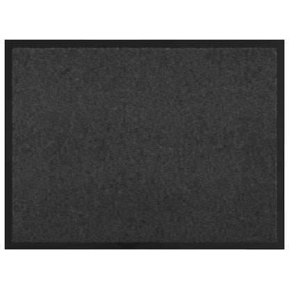 vidaXL Door Mat Anthracite 80 x 60 x 1.2 cm Teddy Fabric