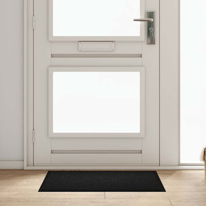 vidaXL Door Mat Black 80 x 60 x 1.2 cm Teddy Fabric