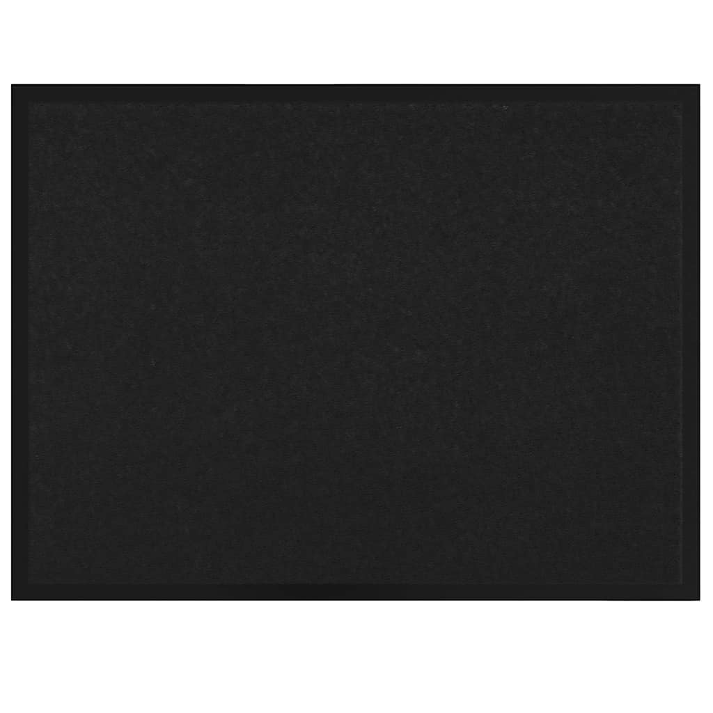 vidaXL Door Mat Black 80 x 60 x 1.2 cm Teddy Fabric