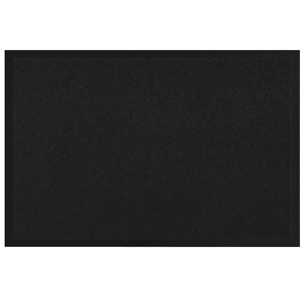 vidaXL Door Mat Black 120 x 80 x 1.2 cm Teddy Fabric