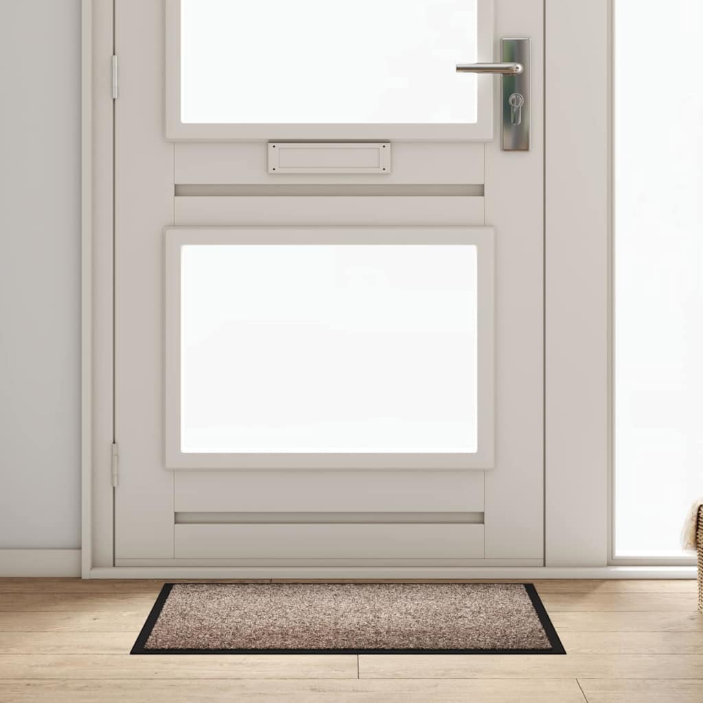 vidaXL Door Mat Beige 80 x 60 x 1.2 cm Teddy Fabric