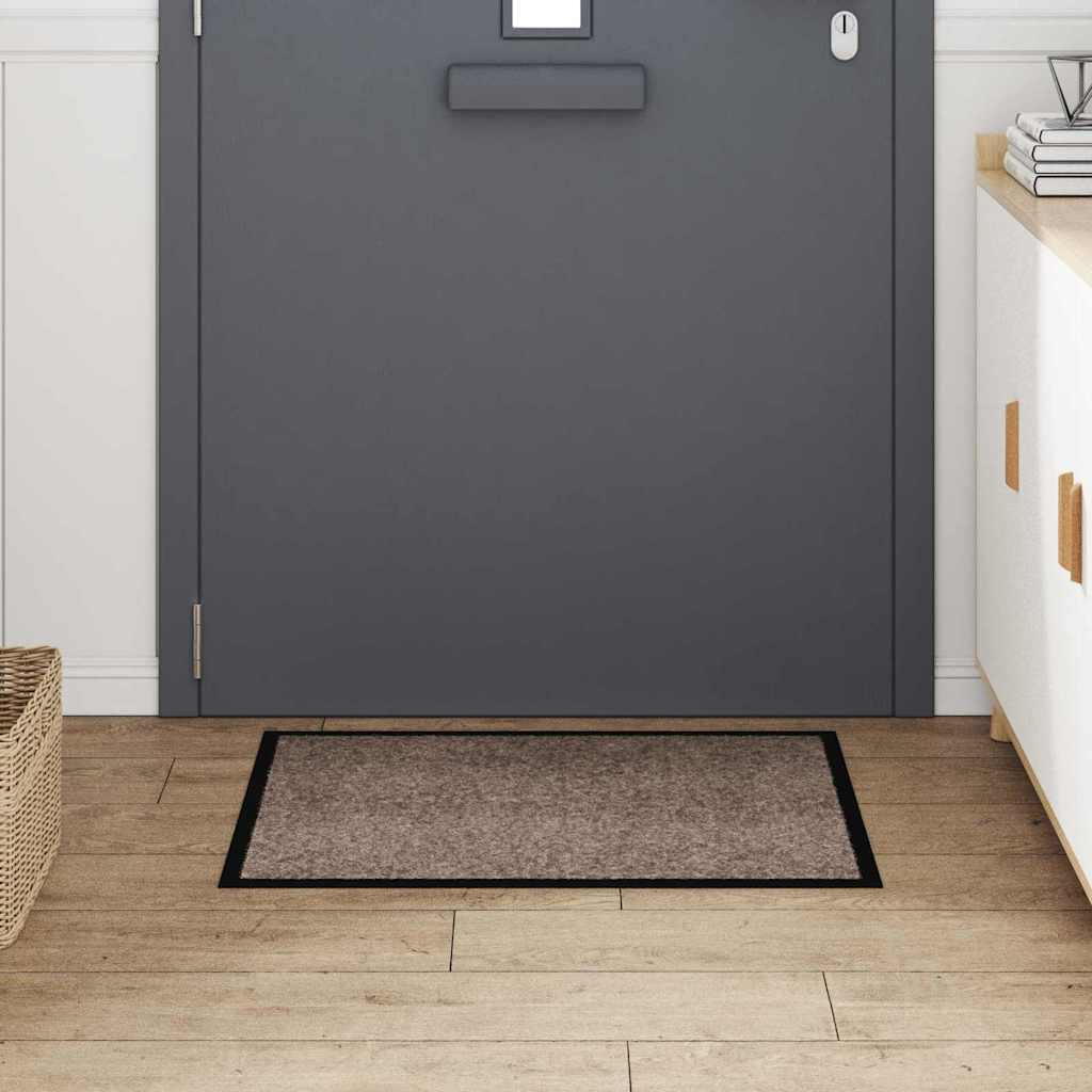 vidaXL Door Mat Beige 80 x 60 x 1.2 cm Teddy Fabric