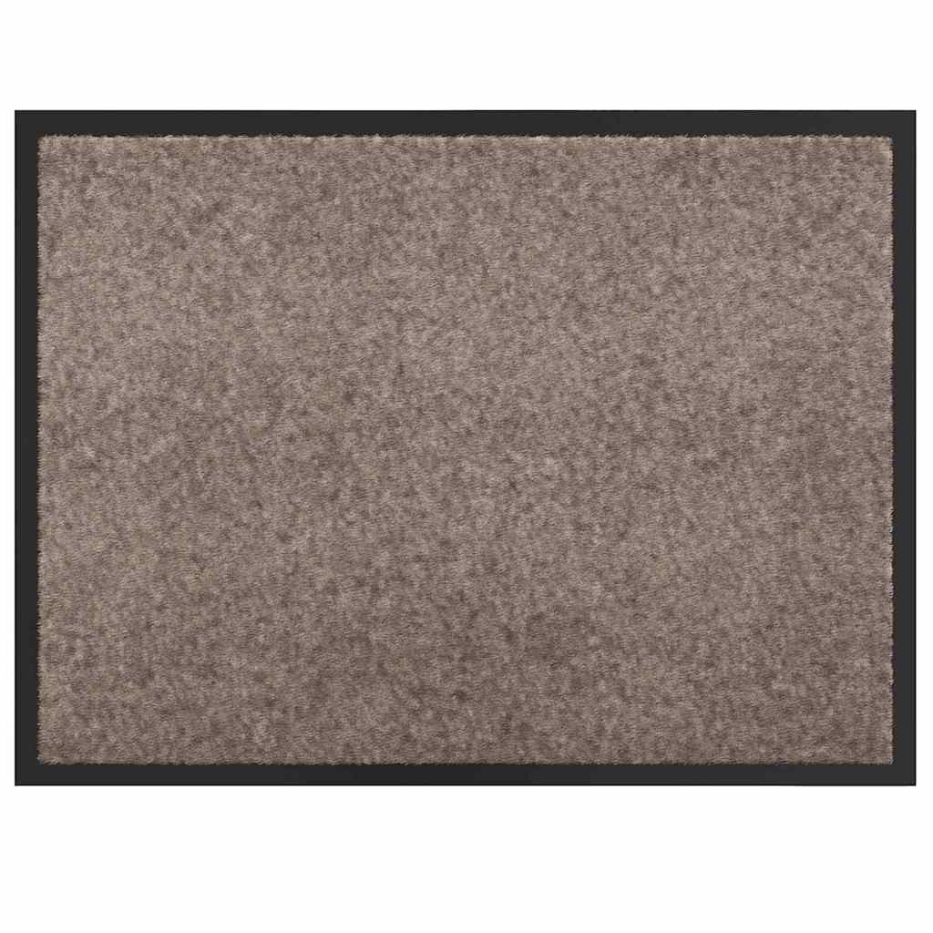 vidaXL Door Mat Beige 80 x 60 x 1.2 cm Teddy Fabric