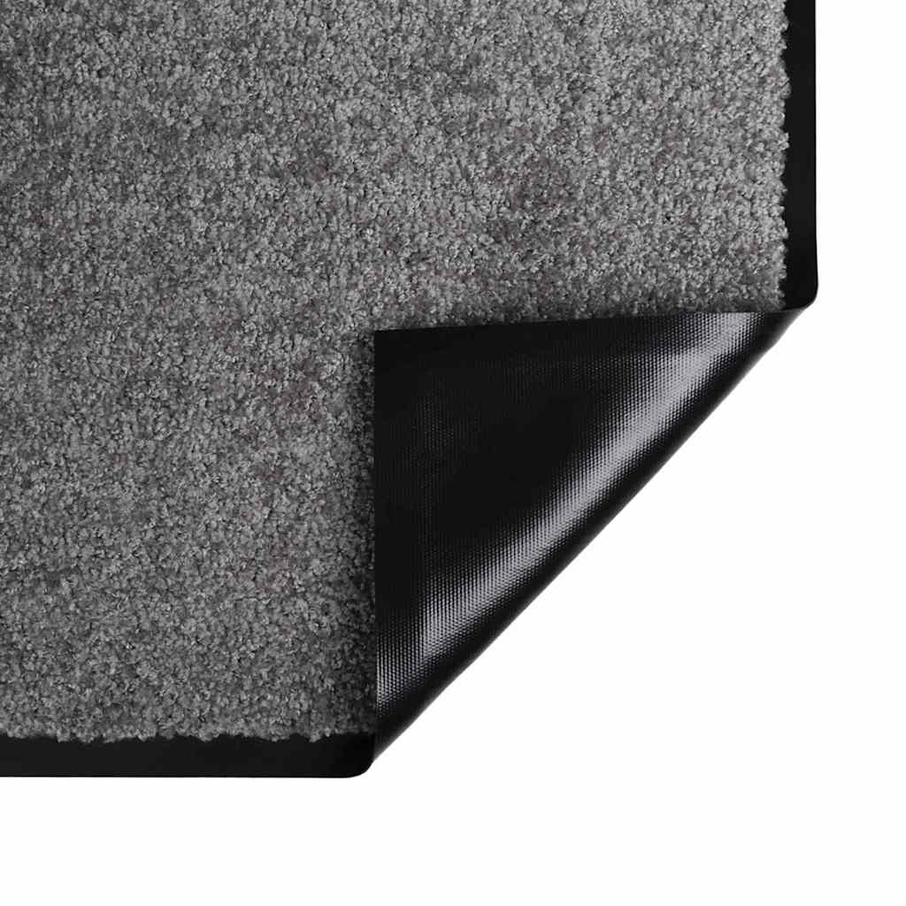 vidaXL Door Mat Light Grey 80 x 60 x 1.2 cm Teddy Fabric