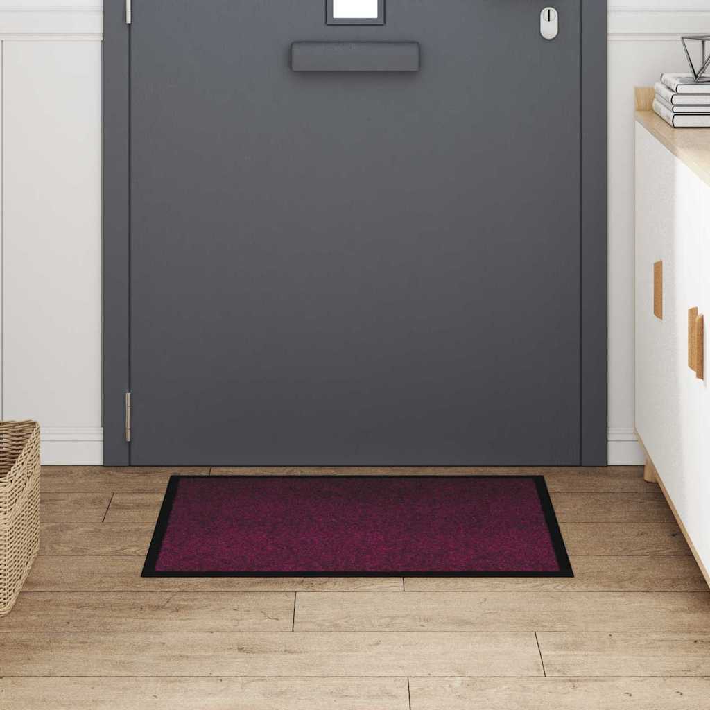 vidaXL Door Mat Bordeaux 80 x 60 x 1.2 cm Teddy Fabric
