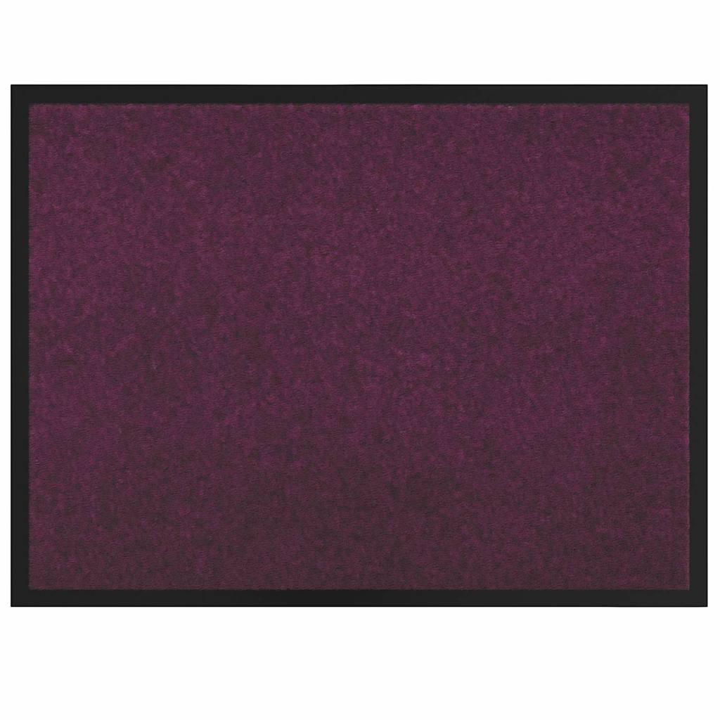 vidaXL Door Mat Bordeaux 80 x 60 x 1.2 cm Teddy Fabric