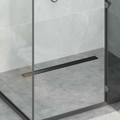 vidaXL Shower Drain 2-in-1 with 360° Siphon Black 80 cm