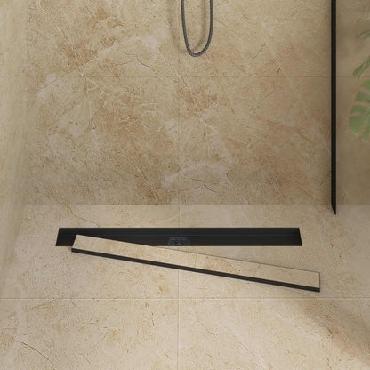vidaXL Shower Drain 2-in-1 with 360° Siphon Black 80 cm