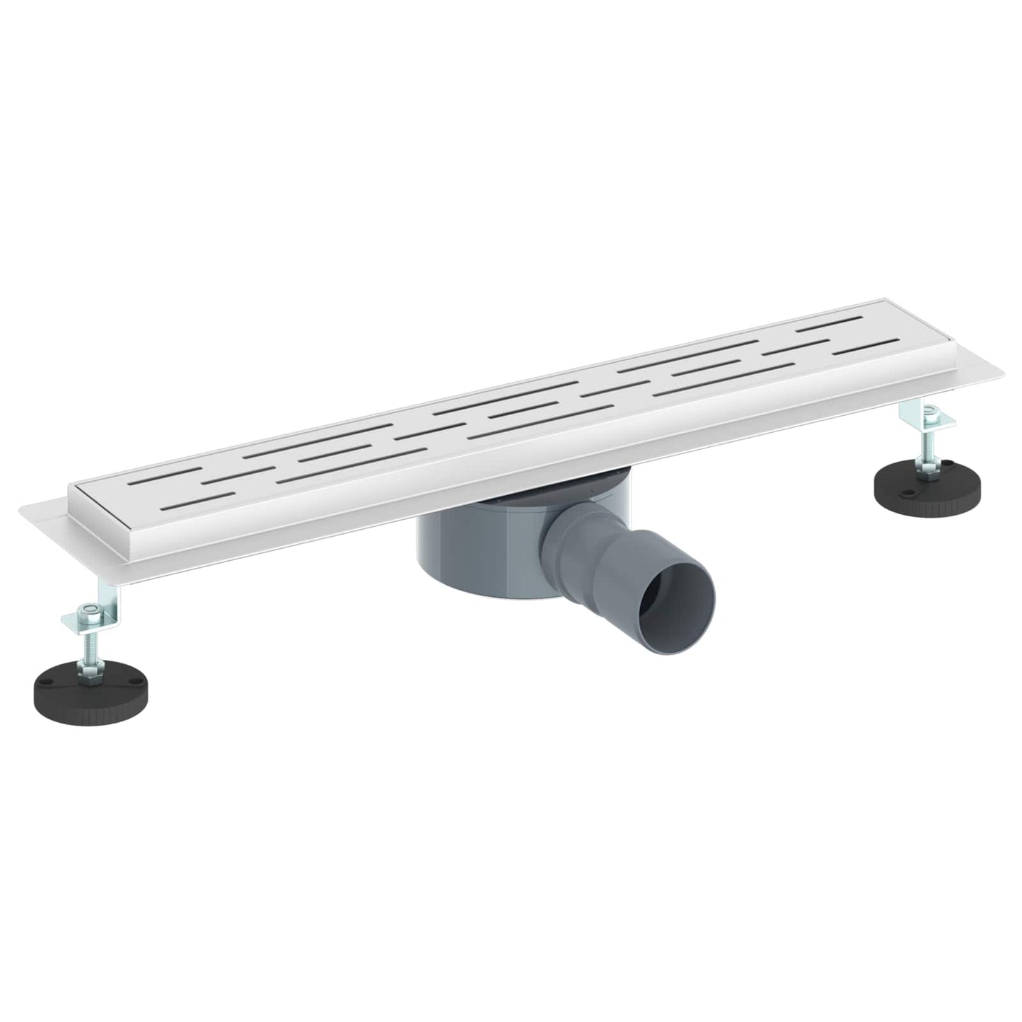 vidaXL Shower Drain Line Design with 360° Siphon Silver 50 cm