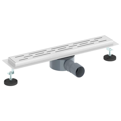 vidaXL Shower Drain Line Design with 360° Siphon Silver 50 cm