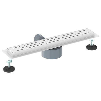 vidaXL Shower Drain Line Design with 360° Siphon Silver 50 cm