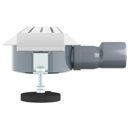 vidaXL Shower Drain Line Design with 360° Siphon Silver 50 cm