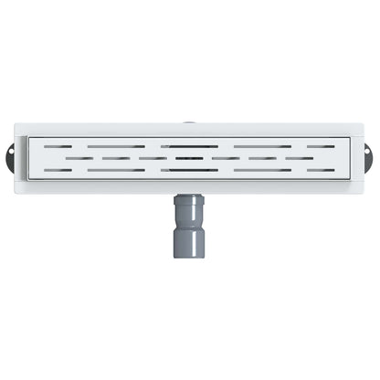vidaXL Shower Drain Line Design with 360° Siphon Silver 50 cm