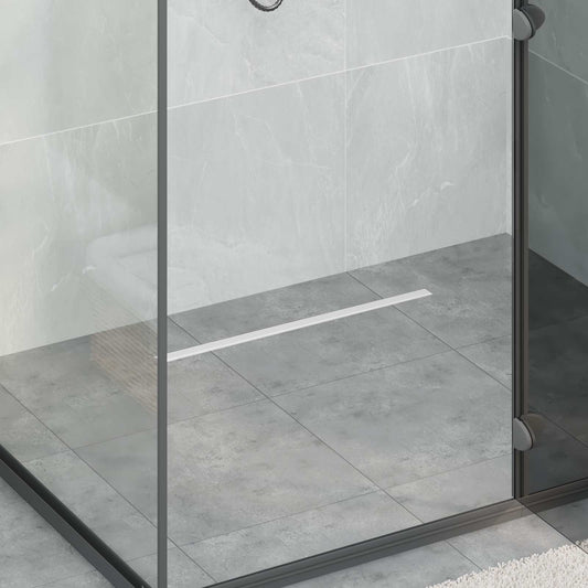 vidaXL 360° Shower Drain with Slim Model Silver 60 cm