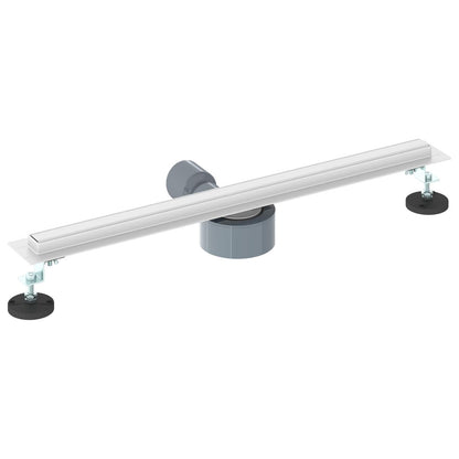 vidaXL 360° Shower Drain with Slim Model Silver 60 cm