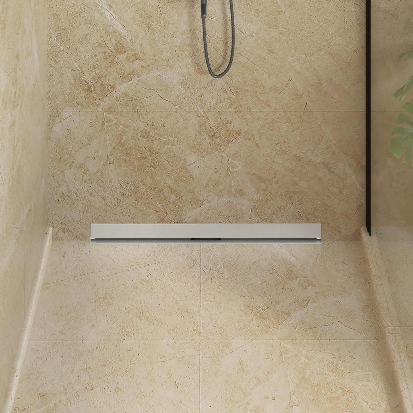 vidaXL Wall Mounted Shower Drain Silver 80 cm Stainless Steel 304