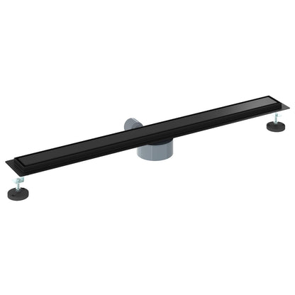 vidaXL Shower Drain 2-in-1 with 360° Siphon Black 90 cm