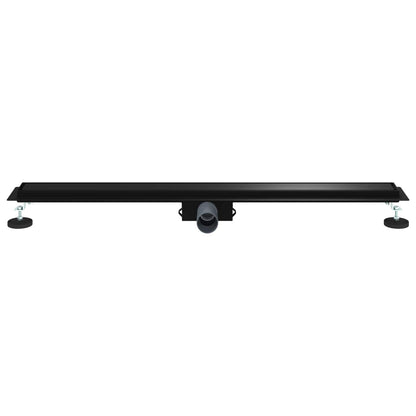 vidaXL 2 in 1 Shower Drain Black 100 cm Stainless Steel 304