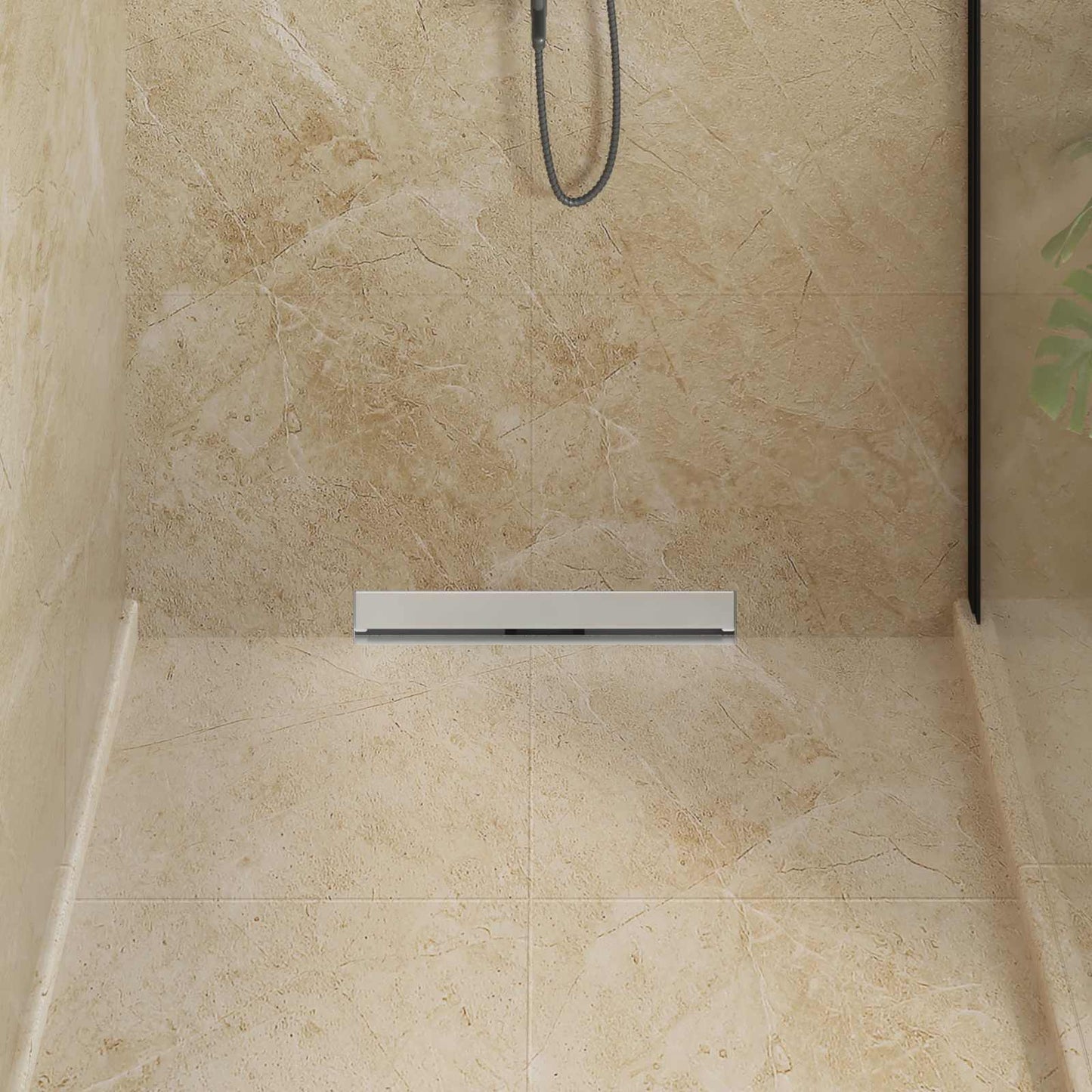 vidaXL Wall Mounted Shower Drain Silver 50 cm Stainless Steel 304