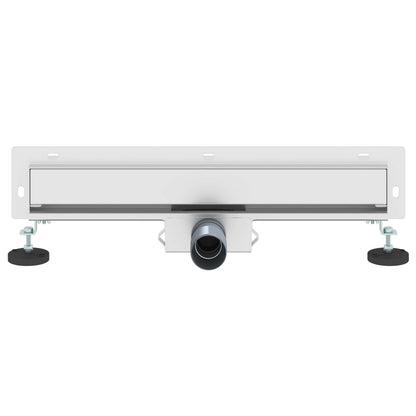 vidaXL Wall Mounted Shower Drain Silver 50 cm Stainless Steel 304