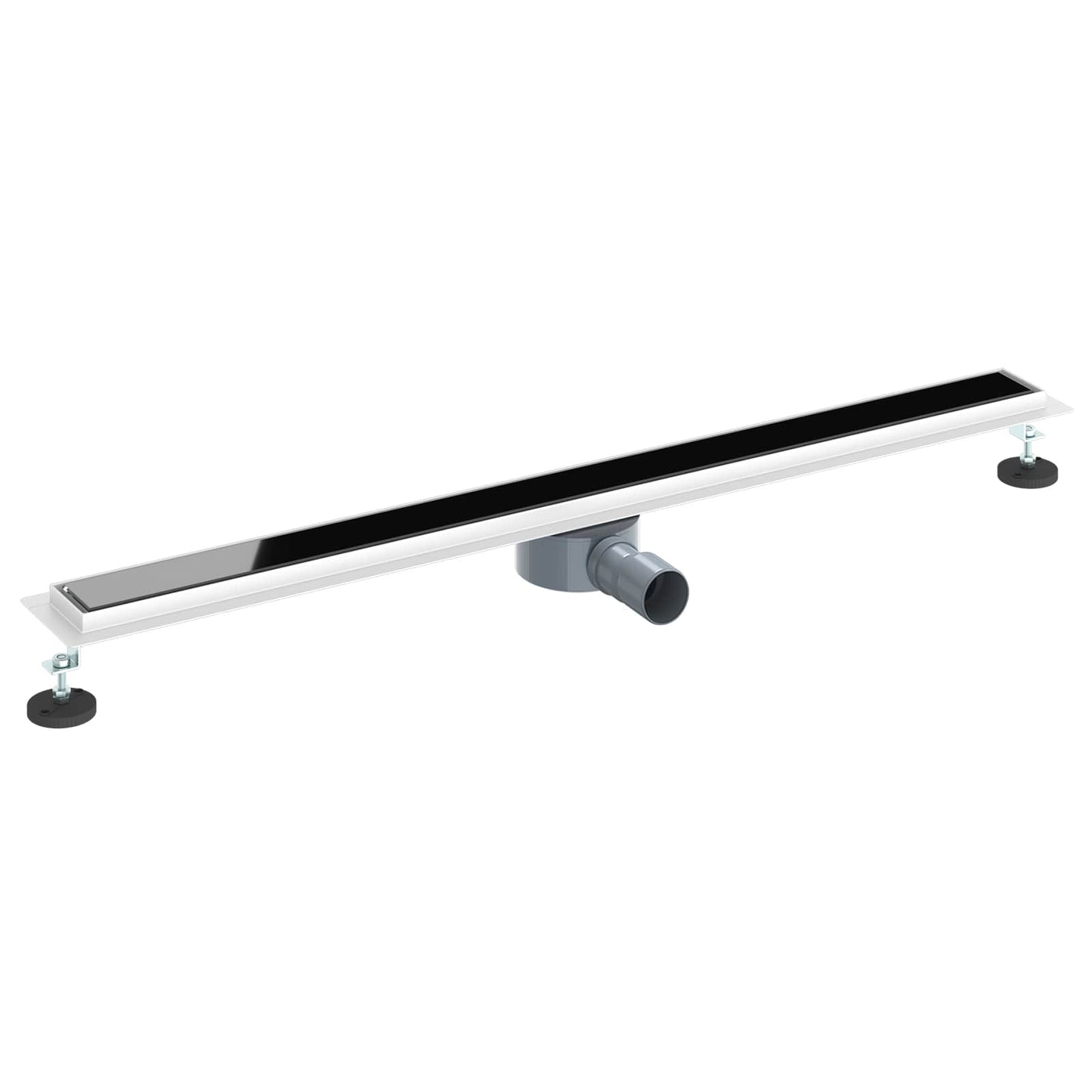 vidaXL Shower Drain Glass Cover with 360° Siphon Black 100 cm
