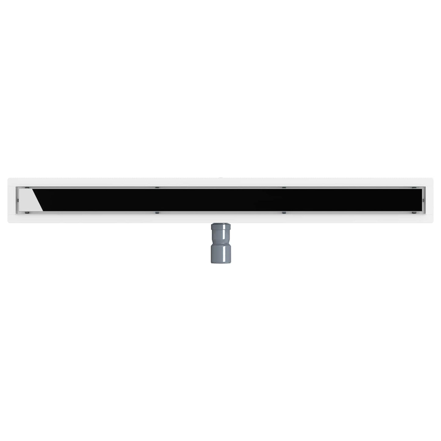 vidaXL Shower Drain Glass Cover with 360° Siphon Black 100 cm