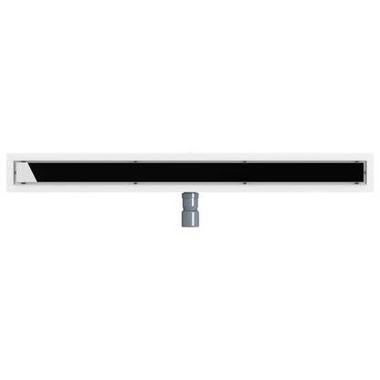 vidaXL Shower Drain Glass Cover with 360° Siphon Black 100 cm