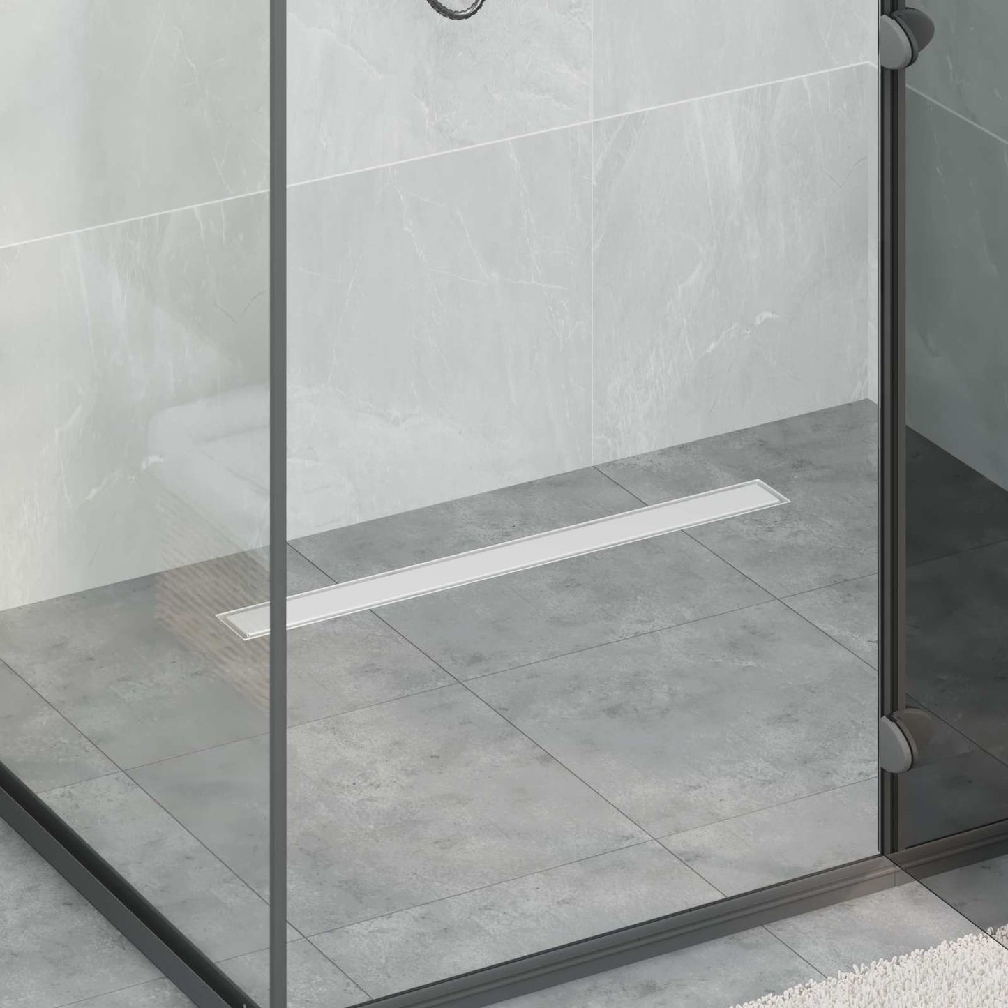 vidaXL Shower Drain 2-in-1 with 360° Siphon Silver 70 cm