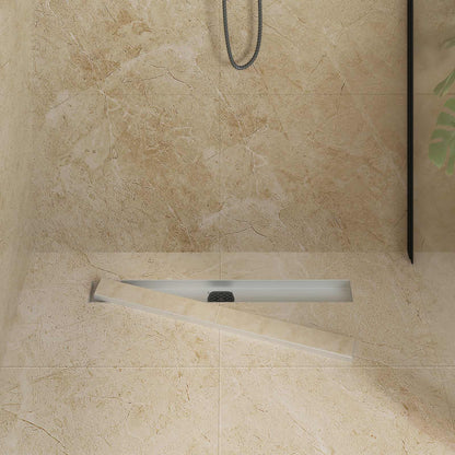 vidaXL Shower Drain 2-in-1 with 360° Siphon Silver 70 cm