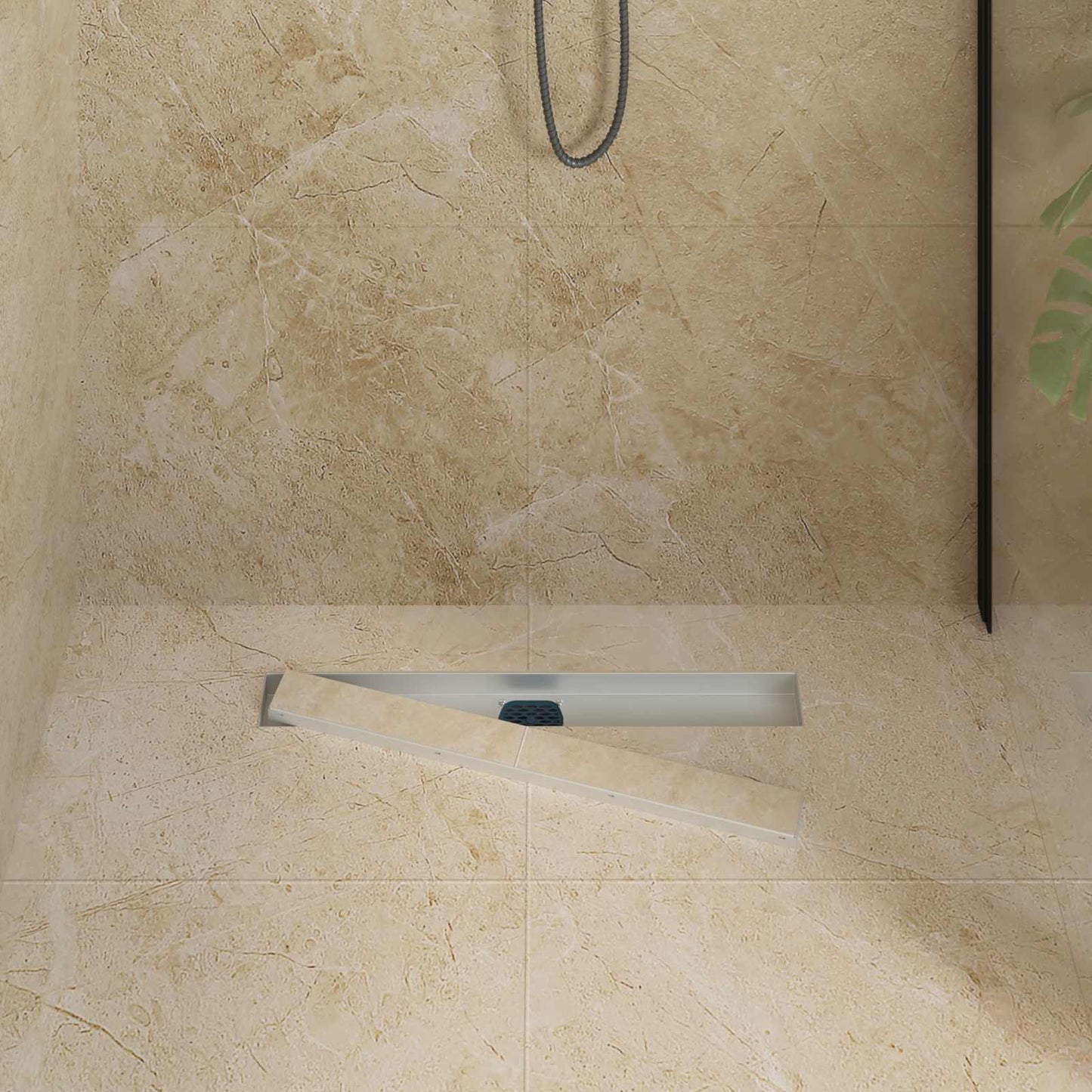 vidaXL Shower Drain 2-in-1 with 360° Siphon Silver 60 cm