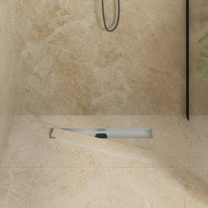 vidaXL Shower Drain 2-in-1 with 360° Siphon Silver 60 cm