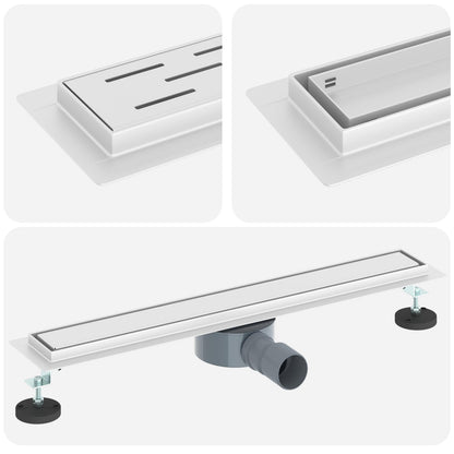 vidaXL Shower Drain 2-in-1 with 360° Siphon Silver 60 cm