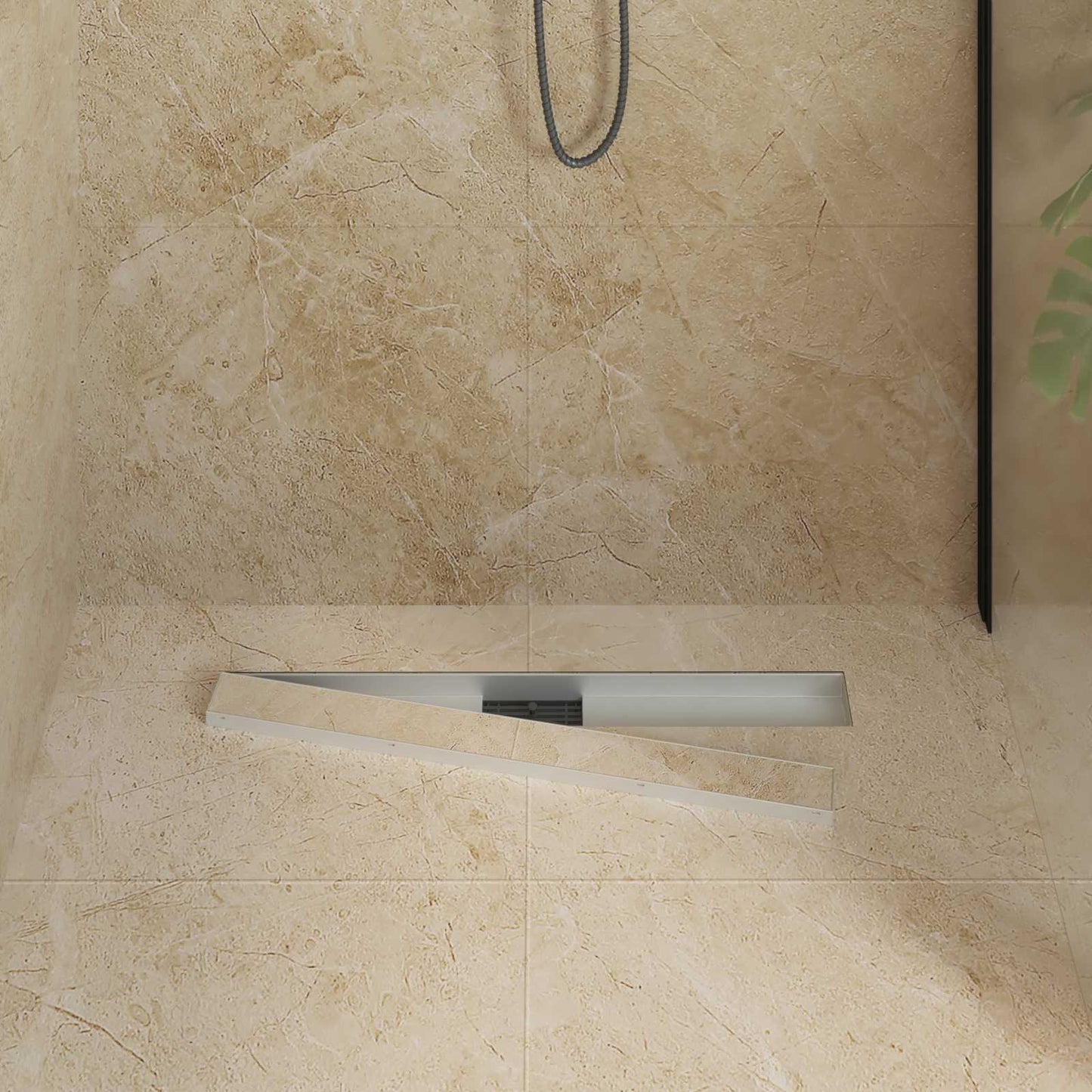 vidaXL 2 in 1 Shower Drain Silver 80 cm Stainless Steel 304