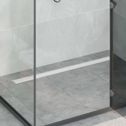 vidaXL Shower Drain 2-in-1 with 360° Siphon Silver 100 cm