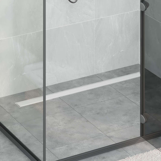 vidaXL Shower Drain 2-in-1 with 360° Siphon Silver 100 cm