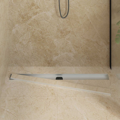 vidaXL Shower Drain 2-in-1 with 360° Siphon Silver 100 cm