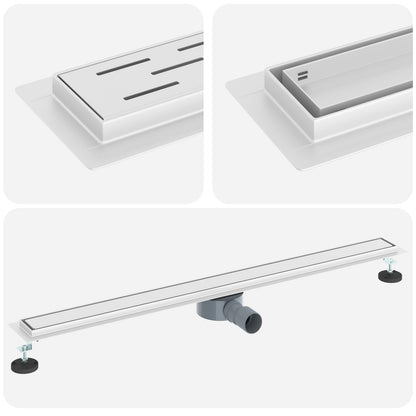 vidaXL Shower Drain 2-in-1 with 360° Siphon Silver 100 cm