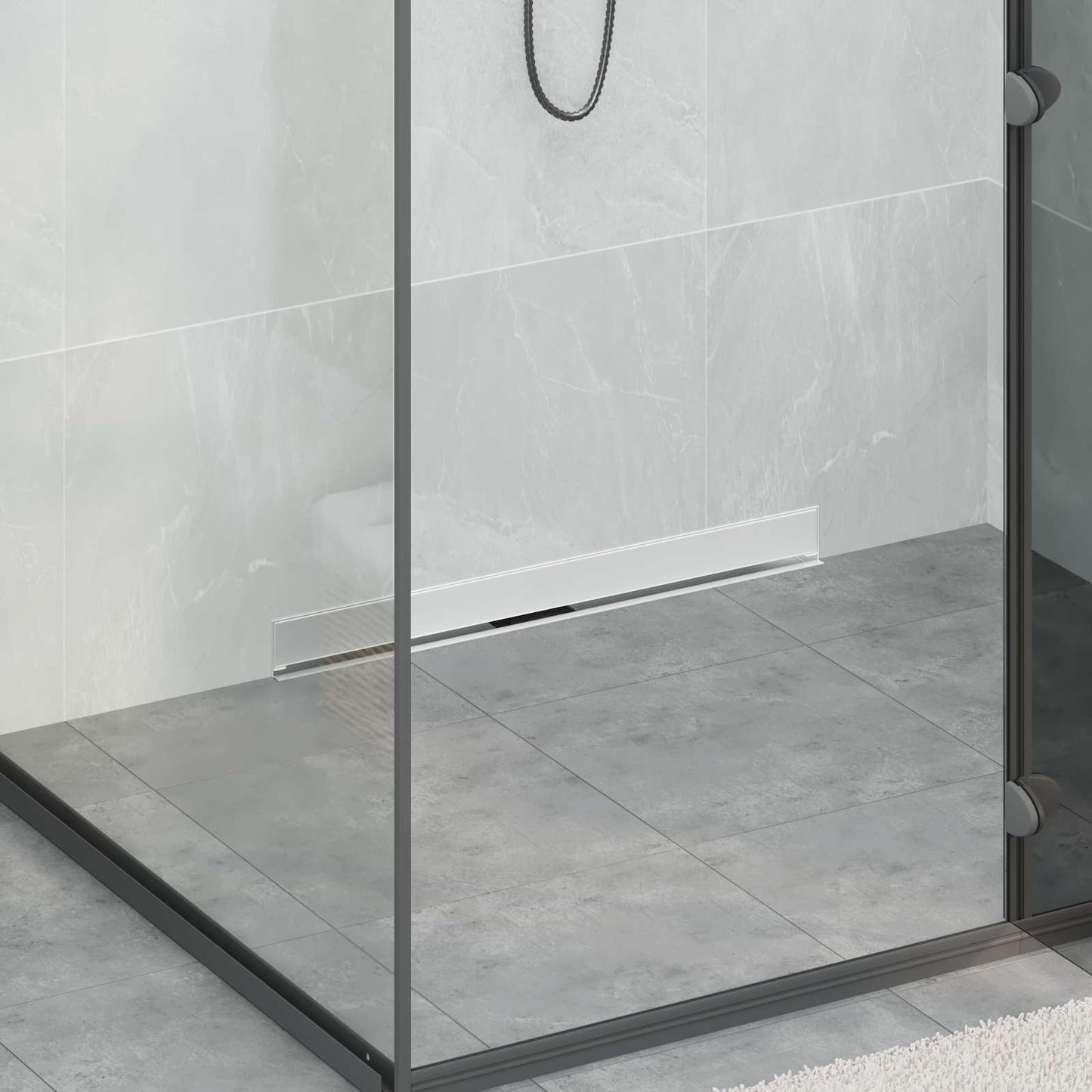 vidaXL Wall Mounted Shower Drain Silver 70 cm Stainless Steel 304