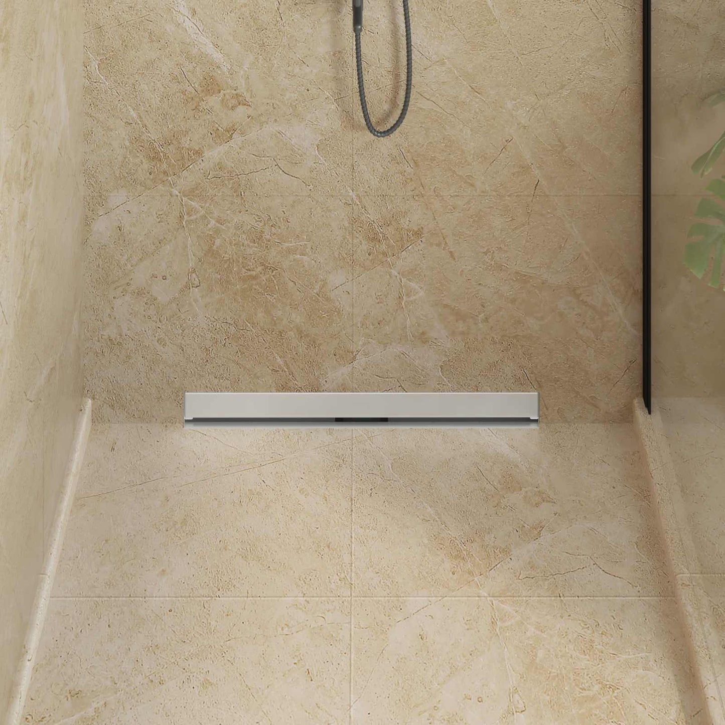 vidaXL Wall Mounted Shower Drain Silver 70 cm Stainless Steel 304