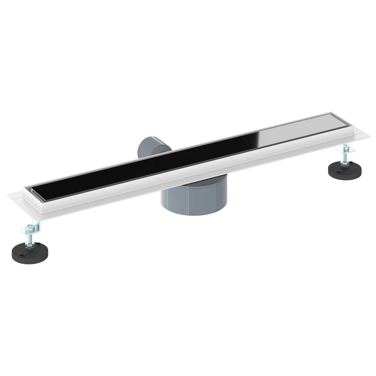 vidaXL Shower Drain Glass Cover with 360° Siphon Black 60 cm