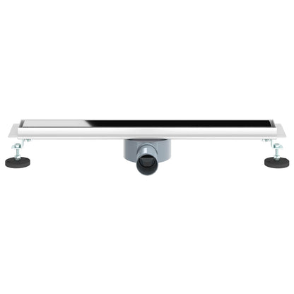 vidaXL Shower Drain Glass Cover with 360° Siphon Black 60 cm