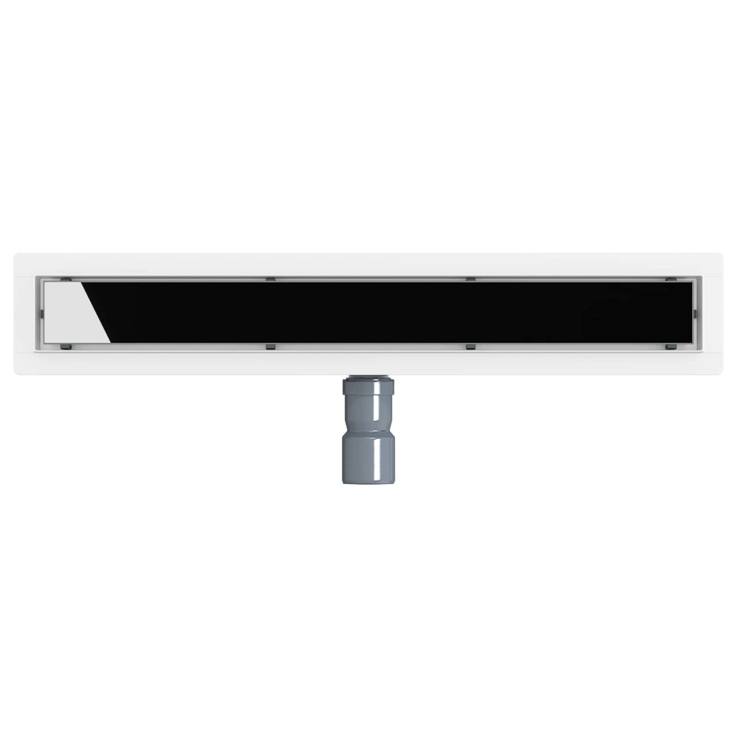 vidaXL Shower Drain Glass Cover with 360° Siphon Black 60 cm