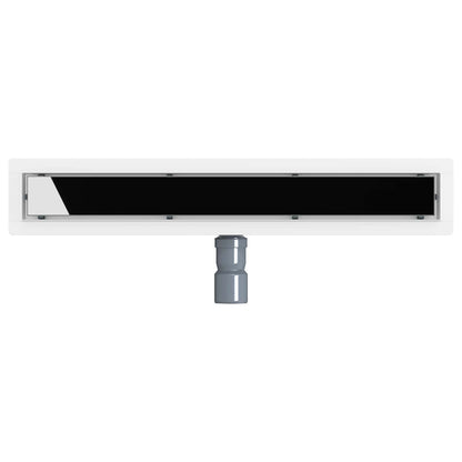 vidaXL Shower Drain Glass Cover with 360° Siphon Black 60 cm