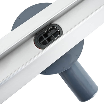 vidaXL 360° Shower Drain with Slim Model Silver 90 cm
