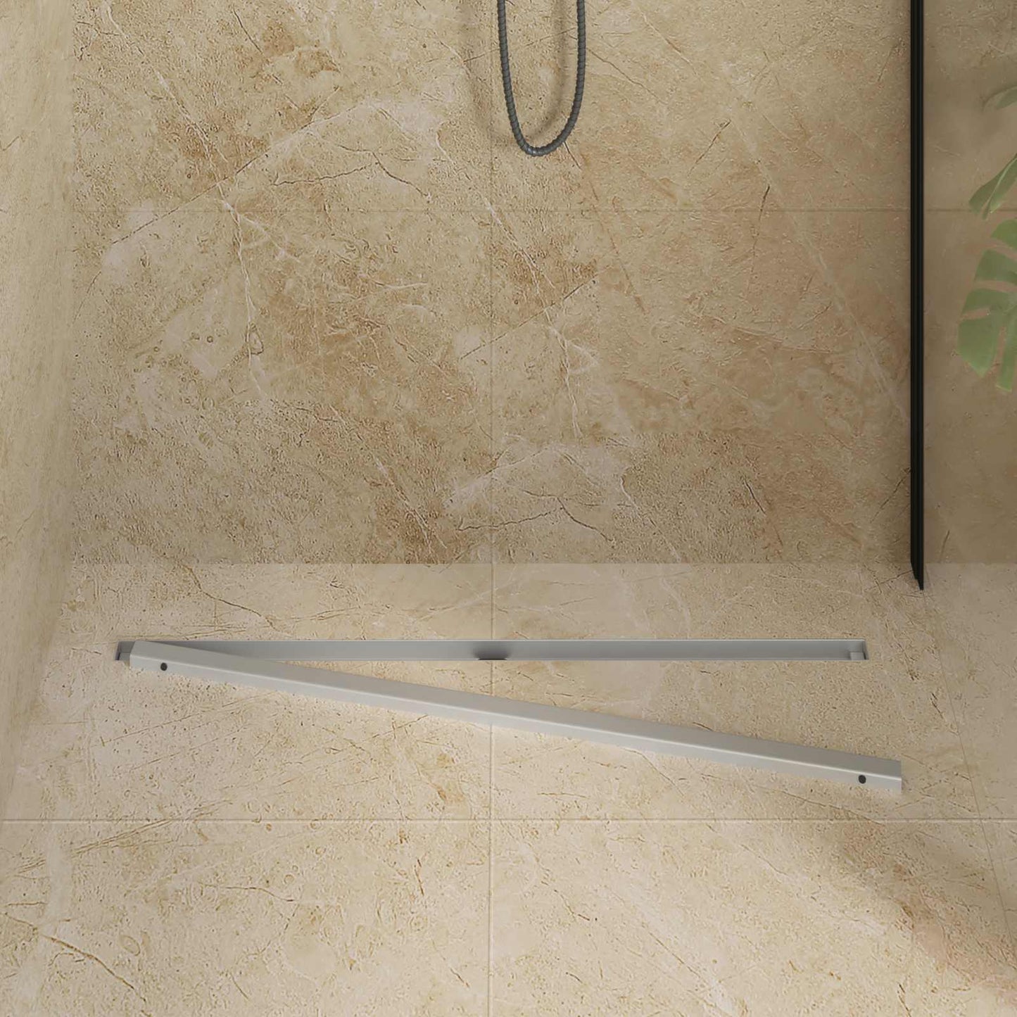 vidaXL 360° Shower Drain with Slim Model Silver 90 cm