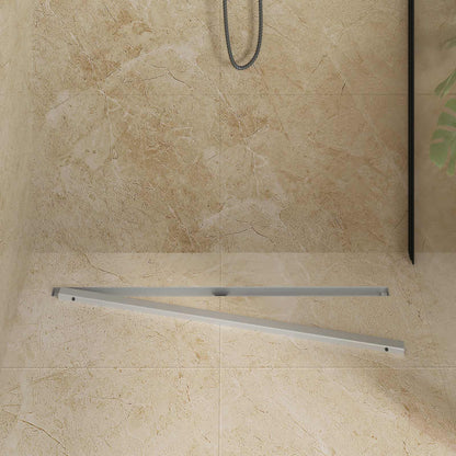 vidaXL 360° Shower Drain with Slim Model Silver 90 cm