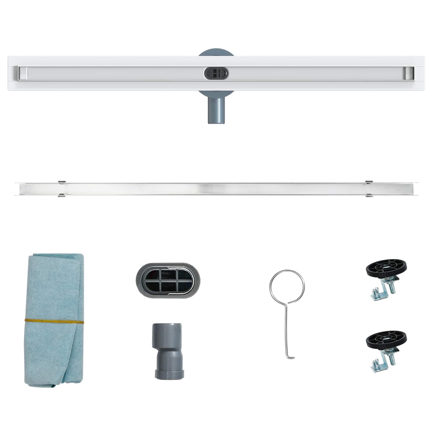 vidaXL 360° Shower Drain with Slim Model Silver 80 cm