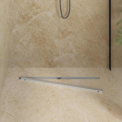 vidaXL 360° Shower Drain with Slim Model Silver 80 cm