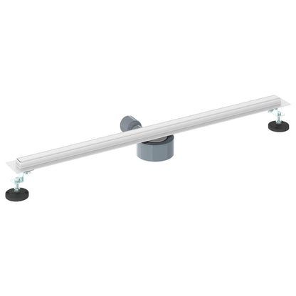 vidaXL 360° Shower Drain with Slim Model Silver 80 cm