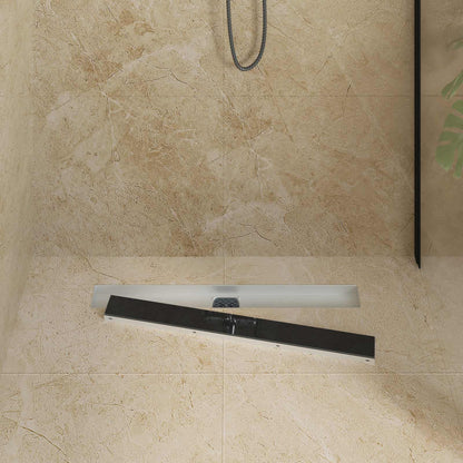 vidaXL Shower Drain Glass Cover with 360° Siphon Black 70 cm